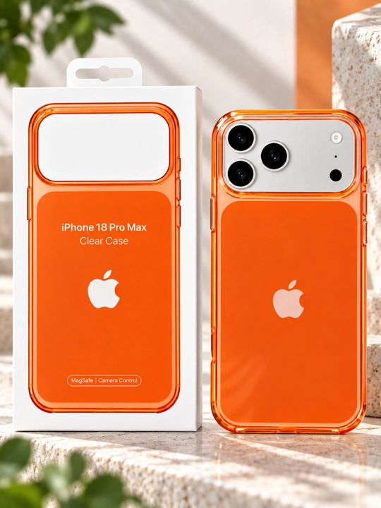 Чехол для iPhone 18 Pro Max/Pro с MagSafe, прозрачный с цветными бортиками