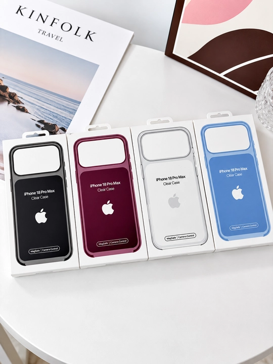 Чехол для iPhone 18 Pro Max/Pro с MagSafe, прозрачный с цветными бортиками