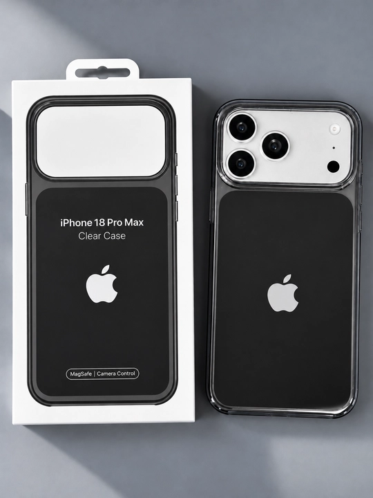 Чехол для iPhone 18 Pro Max/Pro с MagSafe, прозрачный с цветными бортиками - 