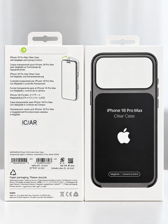 Чехол для iPhone 18 Pro Max/Pro с MagSafe, прозрачный с цветными бортиками