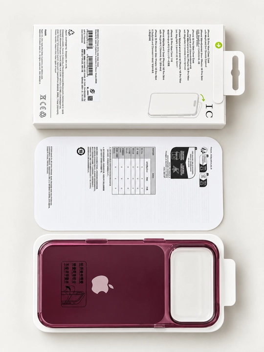 iPhone 18 Pro Max/Pro uchun MagSafe g'ilofi, rangli qirralari bilan shaffof