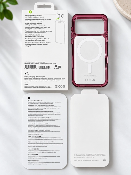 iPhone 18 Pro Max/Pro uchun MagSafe g'ilofi, rangli qirralari bilan shaffof