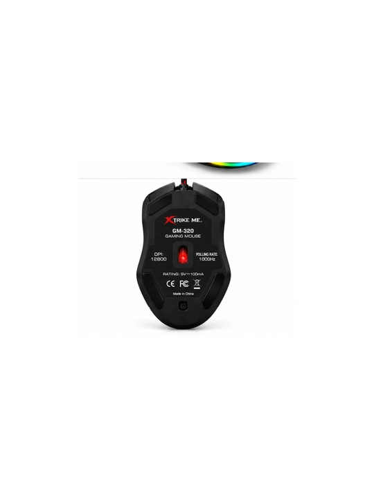 Xtrike Me GM-320 simli gaming sichqoncha, qora, 12800 DPI, 1000 Hz