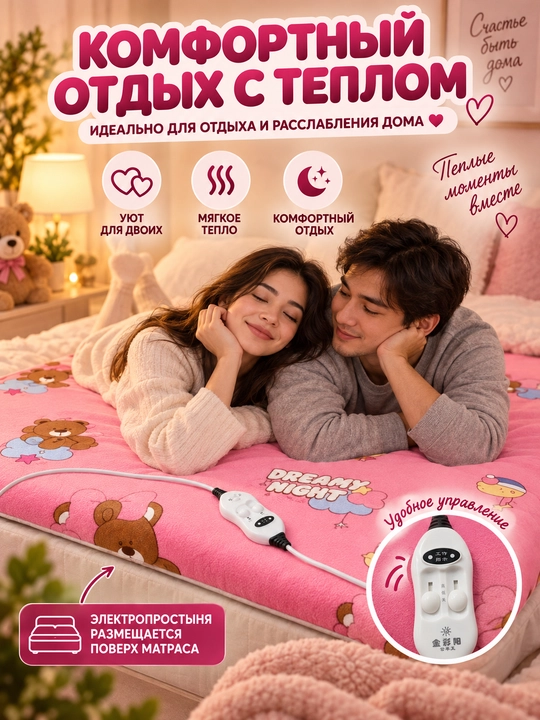 Электропростынь, электрическое одеяло, плед, покрывало, одеяло