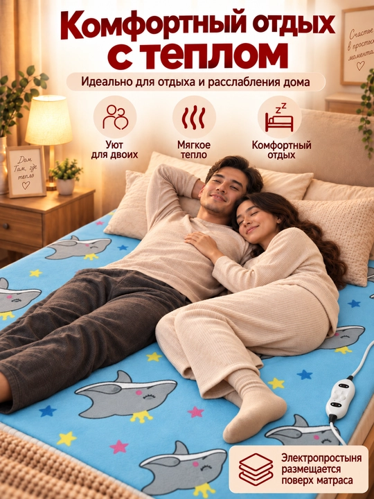 Электропростынь, электрическое одеяло, плед, покрывало, одеяло