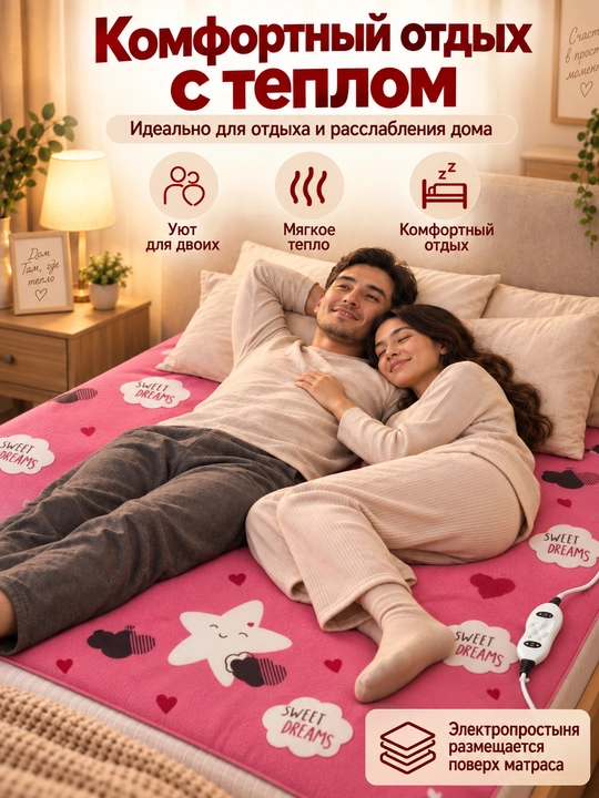 Электропростынь, электрическое одеяло, плед, покрывало, одеяло