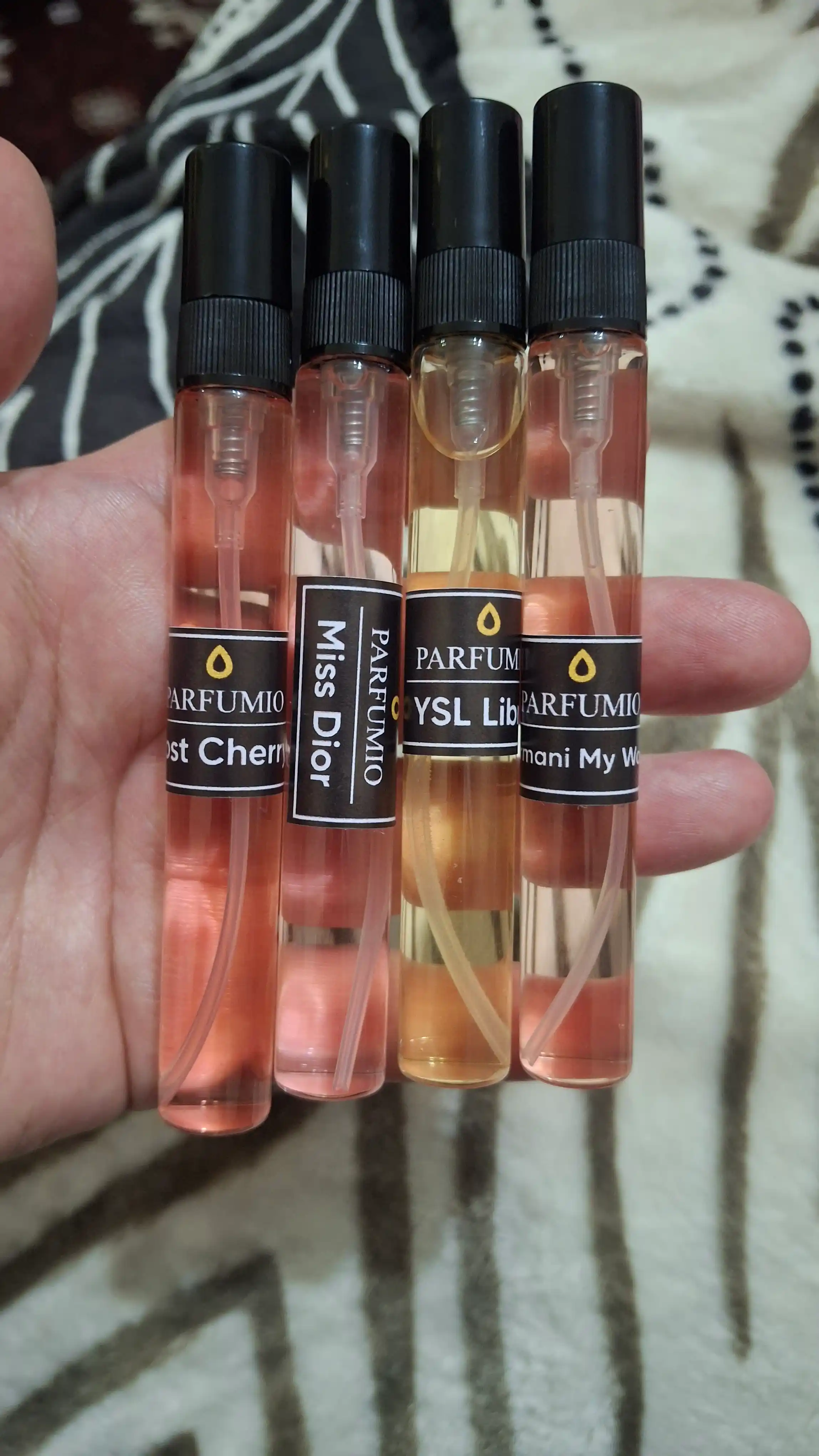 Ayollar uchun parfyum to‘plami 4 xil hid: Lost Cherry, My Way, Miss Dior, Libre