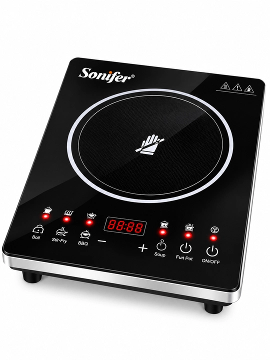 Sonifer induksion plita 1400 vt sensorli elektr plita 6 rejim taymerli