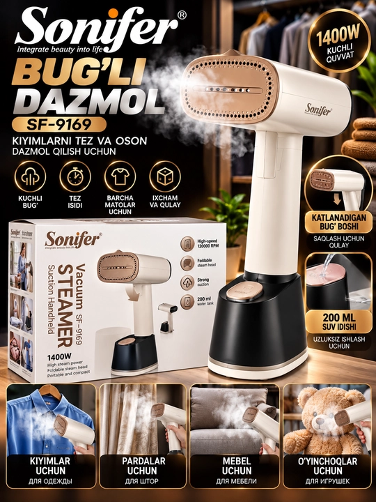 Sonifer sf 9169 bug‘li dazmol 1400 vt kuchli bug‘ oson dazmollash - 