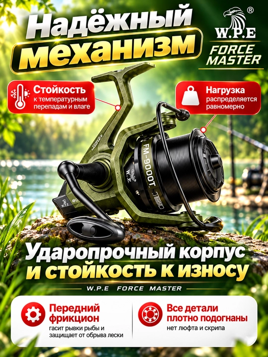 Катушка для спиннинга безынерционная для рыбалки WPE