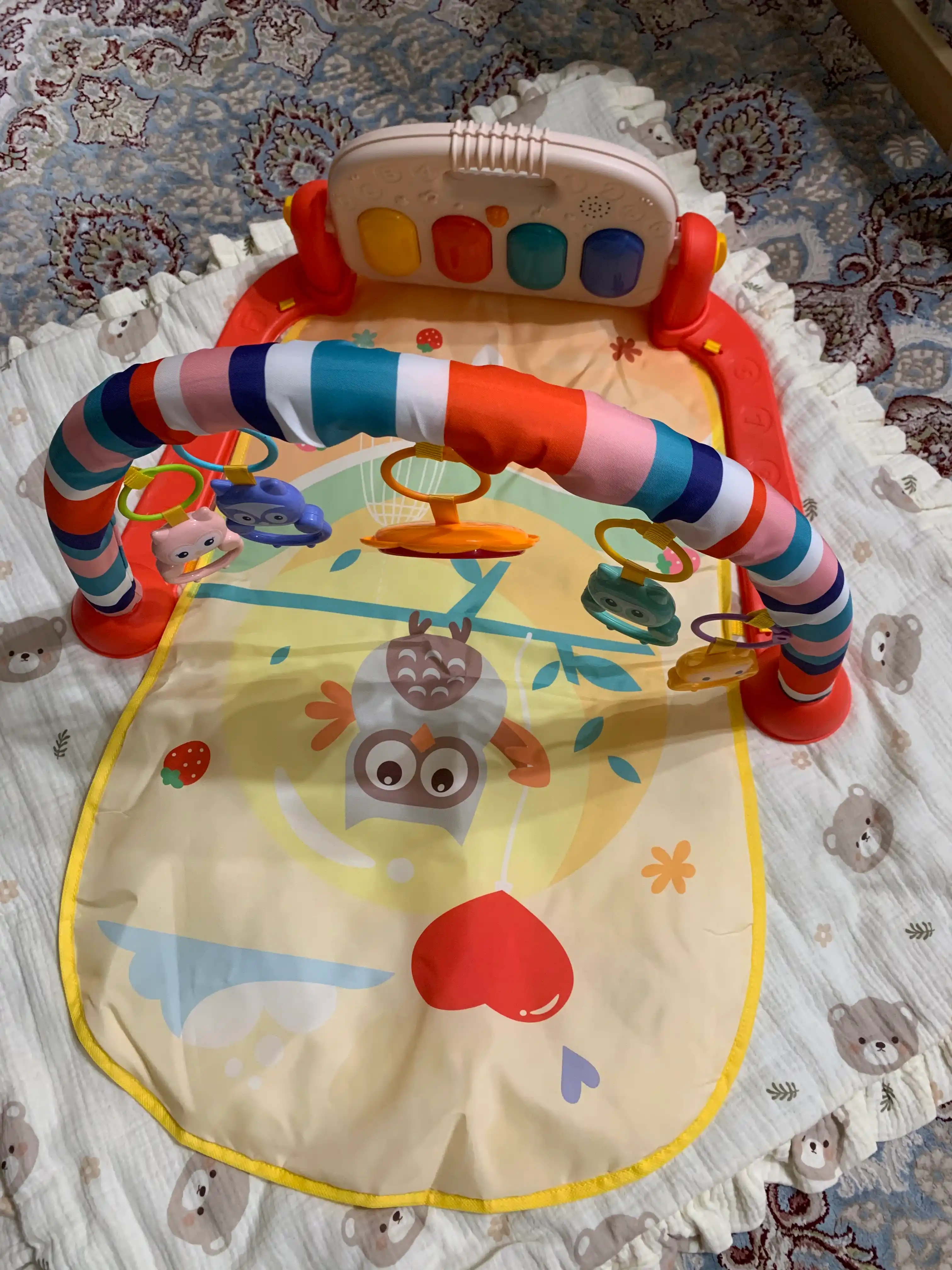 Развивающий игровой коврик, игрушки для детей с пианино, детский ковер