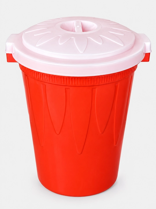 Plastik idish 30–40 L, qopqoqli idish, uy va xo‘jalik uchun