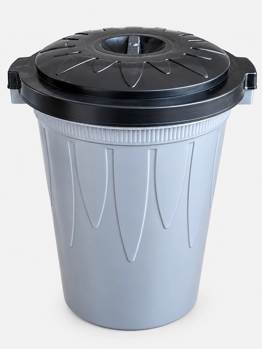 Plastik idish 30–40 L, qopqoqli idish, uy va xo‘jalik uchun