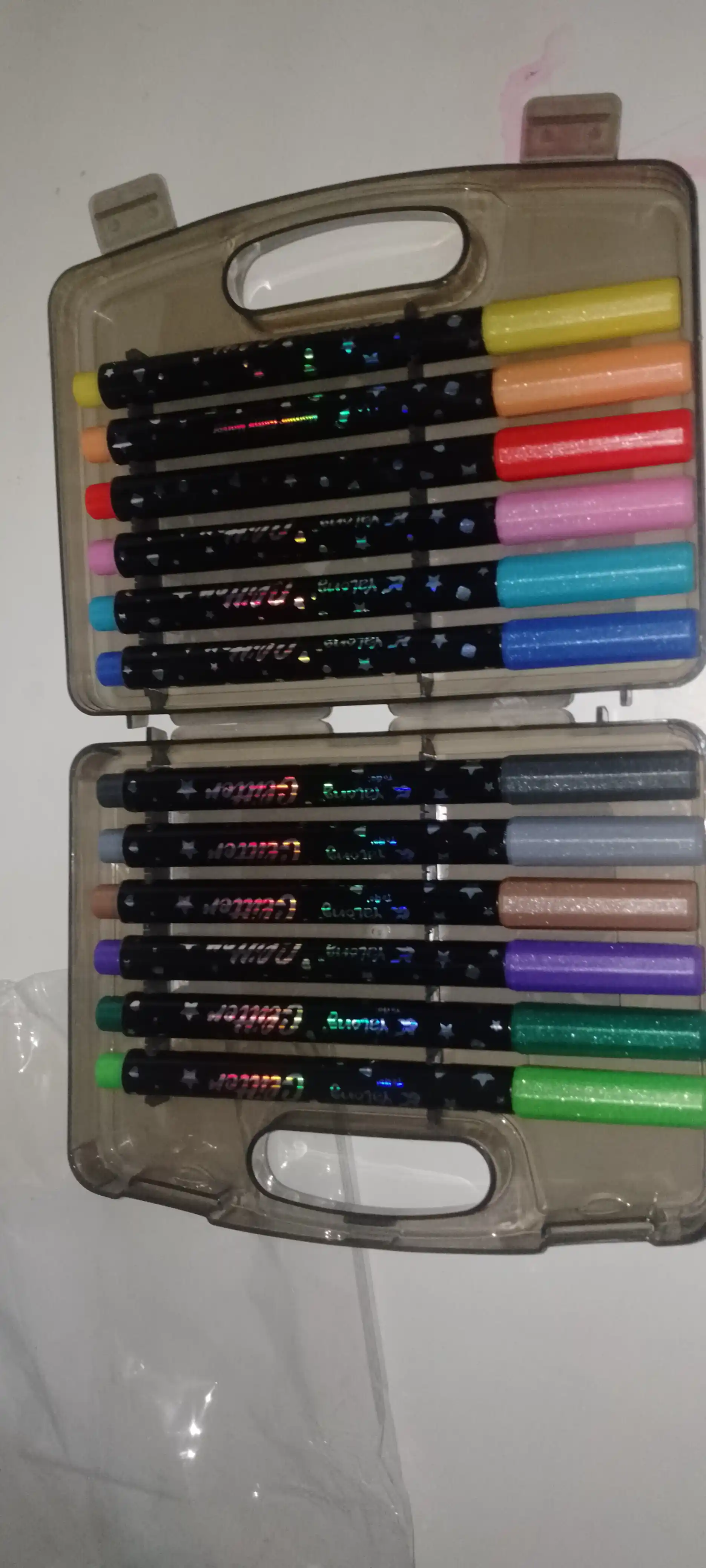 Glitter marker zarli flomasterlar, 12 ta rangli flomaster