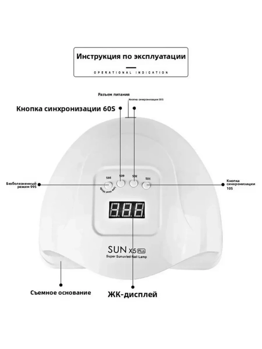 Лампа для маникюра UV/LED SUN X5 Plus, 36 светодиодов, таймер