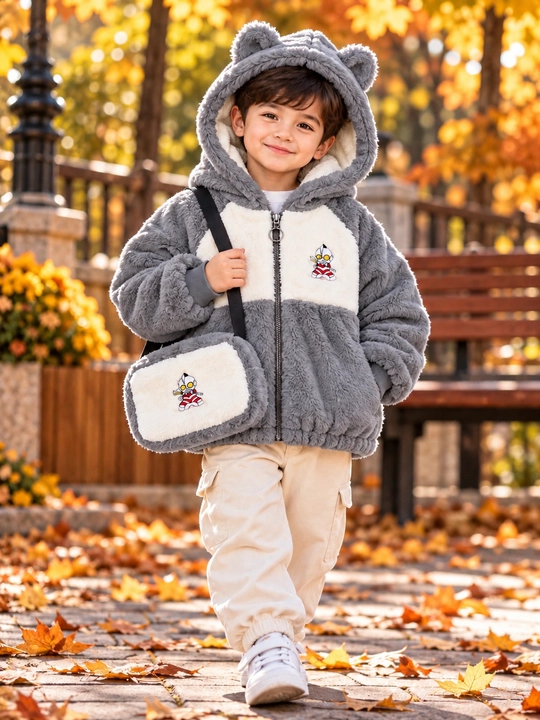 Детская куртка панчо Teddy с сумочкой для мальчика 2–5 лет - 