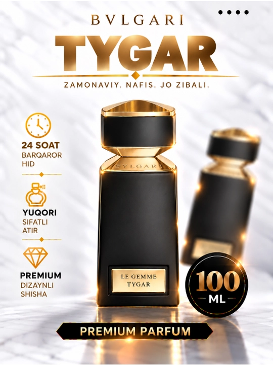 Bvlgari Le Gemme Tygar Eau de Parfum 125 мл – мужской цитрусово-древесный аромат - 