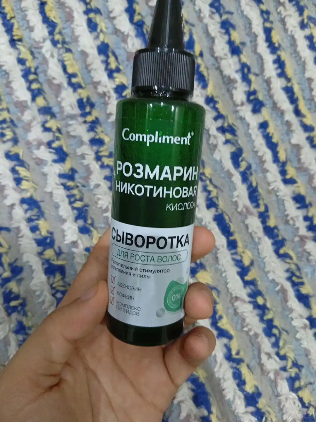 Compliment soch o'stirish uchun zardob, Rozmarin va Nikotin kislotasi bilan, 110 ml