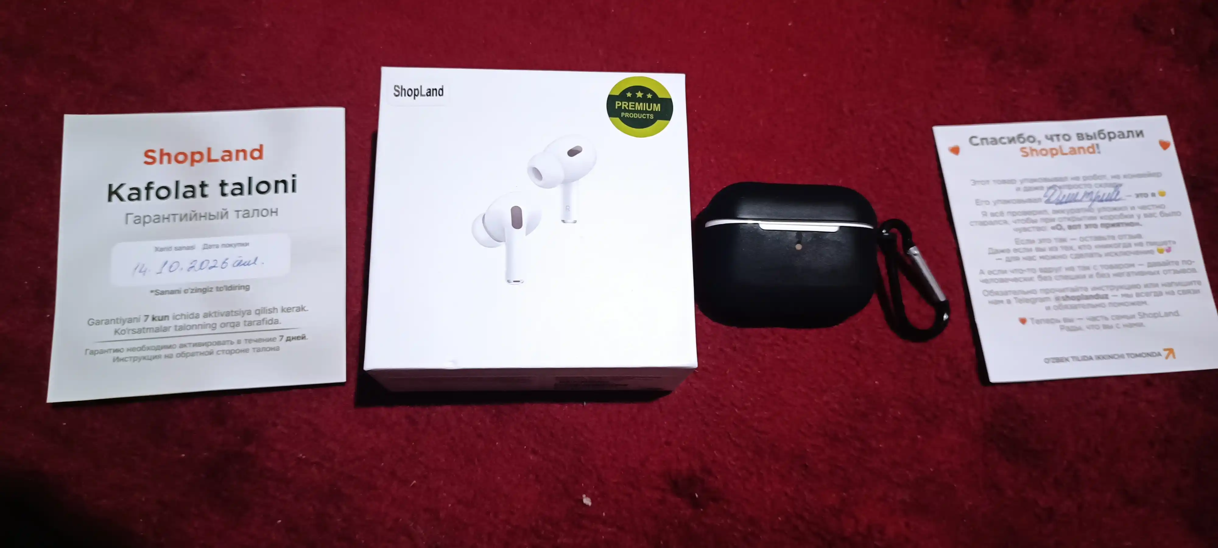 Simsiz quloqchinlar Pro 2 Premium, iPhone va Android uchun sensorli naushnik. ShopLand