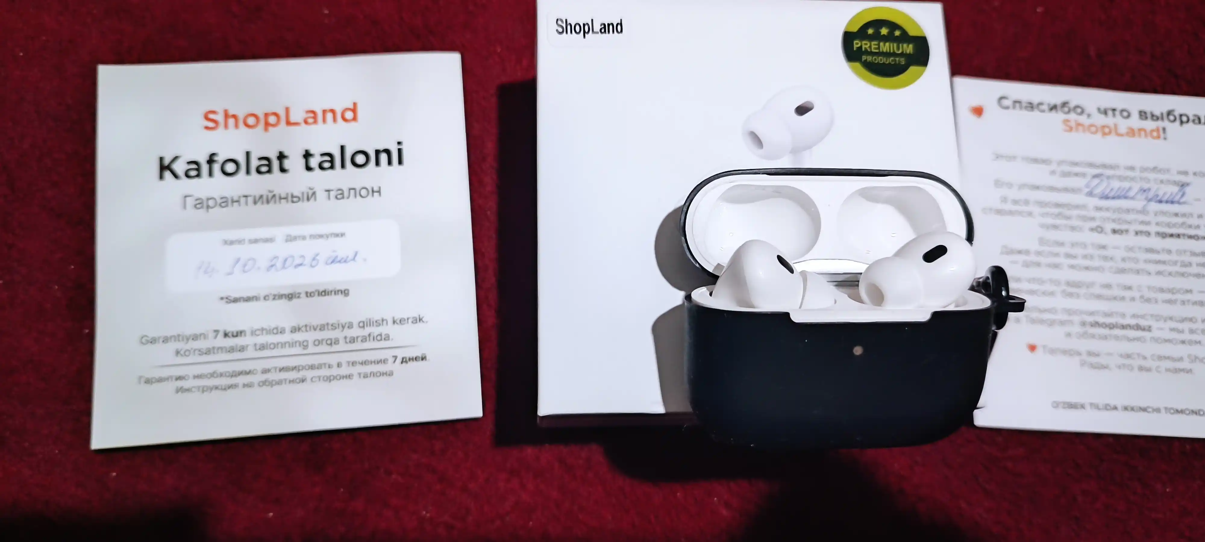 Simsiz quloqchinlar Pro 2 Premium, iPhone va Android uchun sensorli naushnik. ShopLand