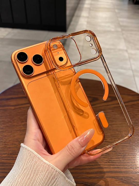 IPhone 17-18 Pro Max/Pro uchun shaffof MagSafe g‘ilofi, kamera himoyasi bilan polikarbonatdan tayyorlangan