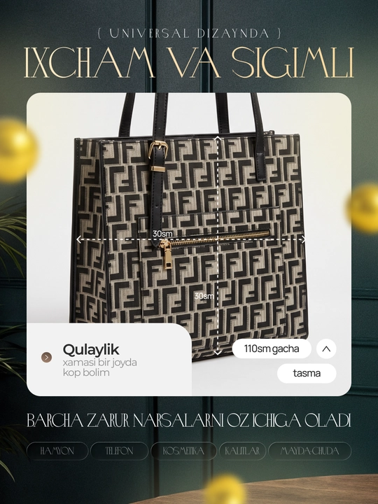 Ayollar uchun zamonaviy kundalik sumka
