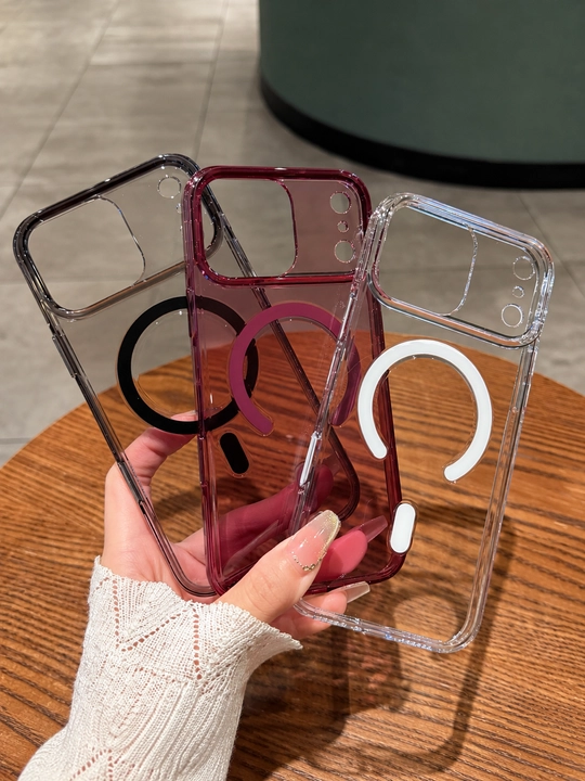 IPhone 17-18 Pro Max/Pro uchun shaffof MagSafe g‘ilofi, kamera himoyasi bilan polikarbonatdan tayyorlangan