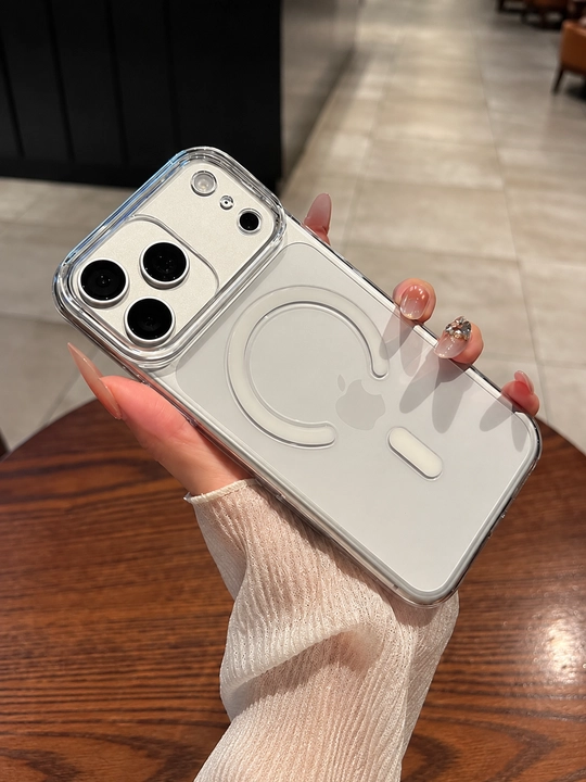 IPhone 17-18 Pro Max/Pro uchun shaffof MagSafe g‘ilofi, kamera himoyasi bilan polikarbonatdan tayyorlangan