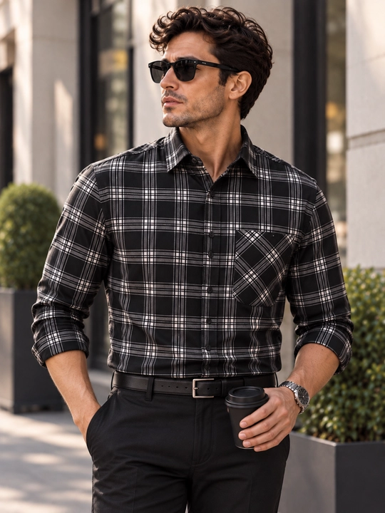 Мужская рубашка в клетку, overshirt
