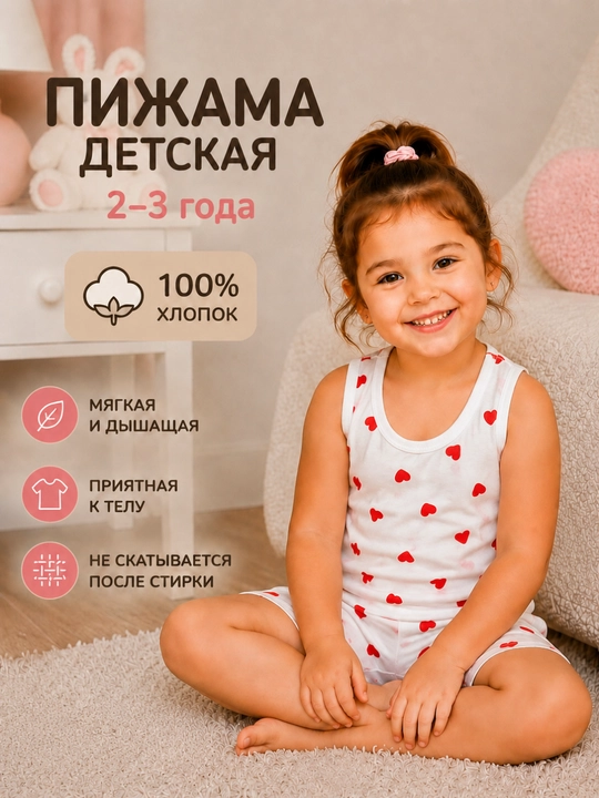 Пижама для девочки 2–3 года