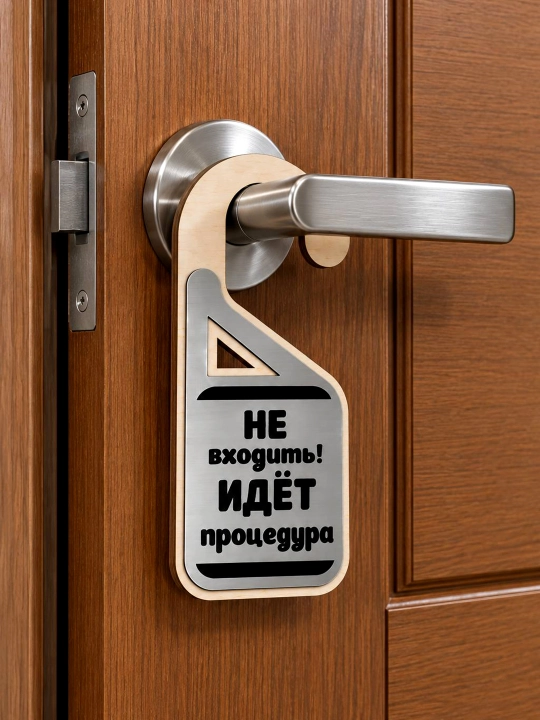 Табличка на дверную ручку «Не входить! Идёт процедура»