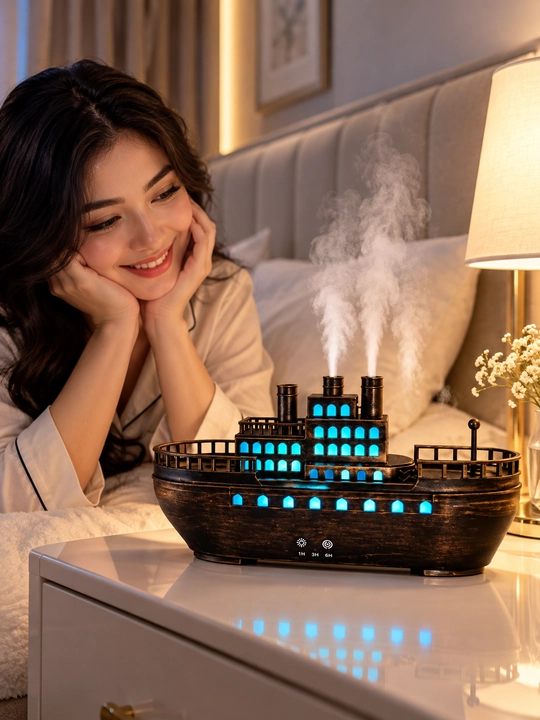 Kema shaklidagi aroma diffuzor, havo namlagich LED chiroq uy va ofis uchun nafis bezak - 