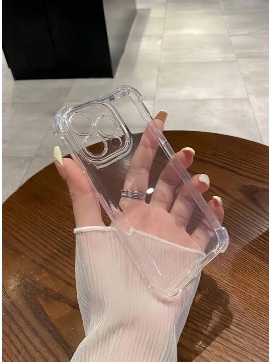 Chexol iPhone 7, 8, SE, XS, 11,12,13,14,15,Pro,Max, uchun, shaffof, silikon