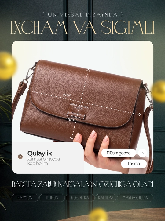 Ayollar uchun zamonaviy kundalik sumka
