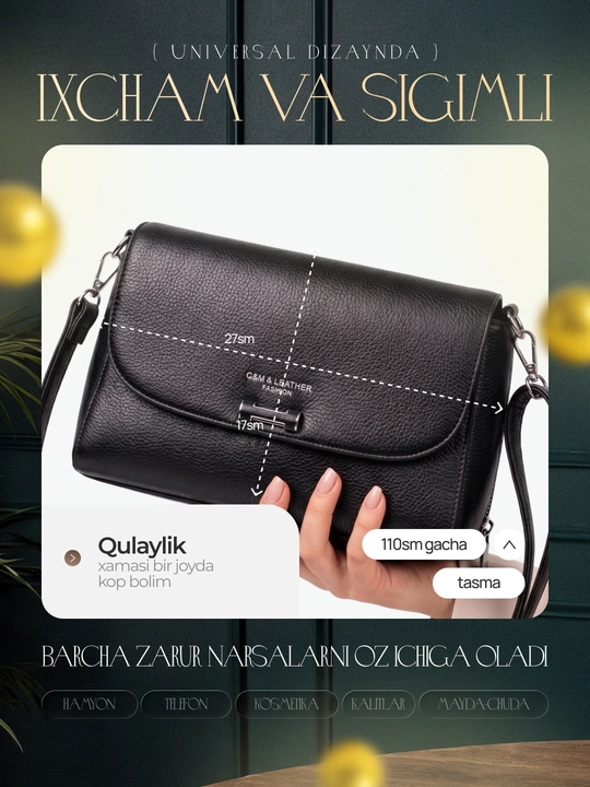 Ayollar uchun zamonaviy kundalik sumka