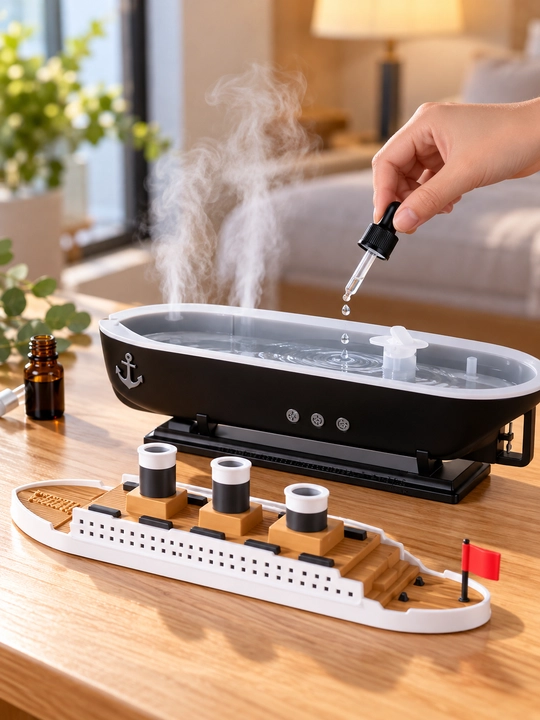 Kema shaklidagi aroma diffuzor, havo namlagich LED chiroq uy va ofis uchun nafis bezak