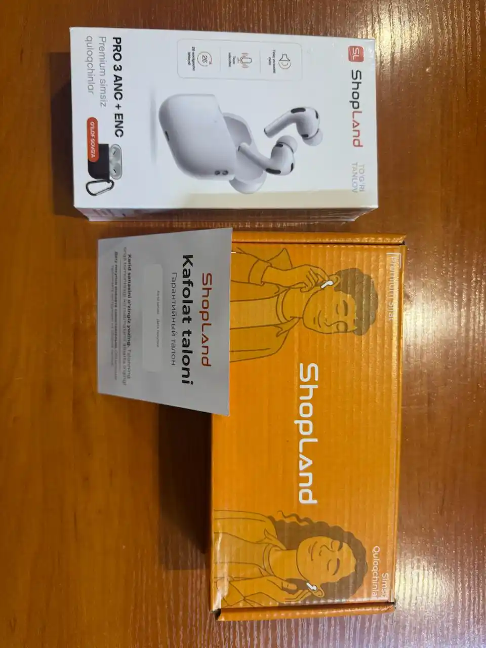 ShopLand Pro 3 ANC + ENC — simsiz premium quloqchinlar, mikrofonli iPhone va Android uchun