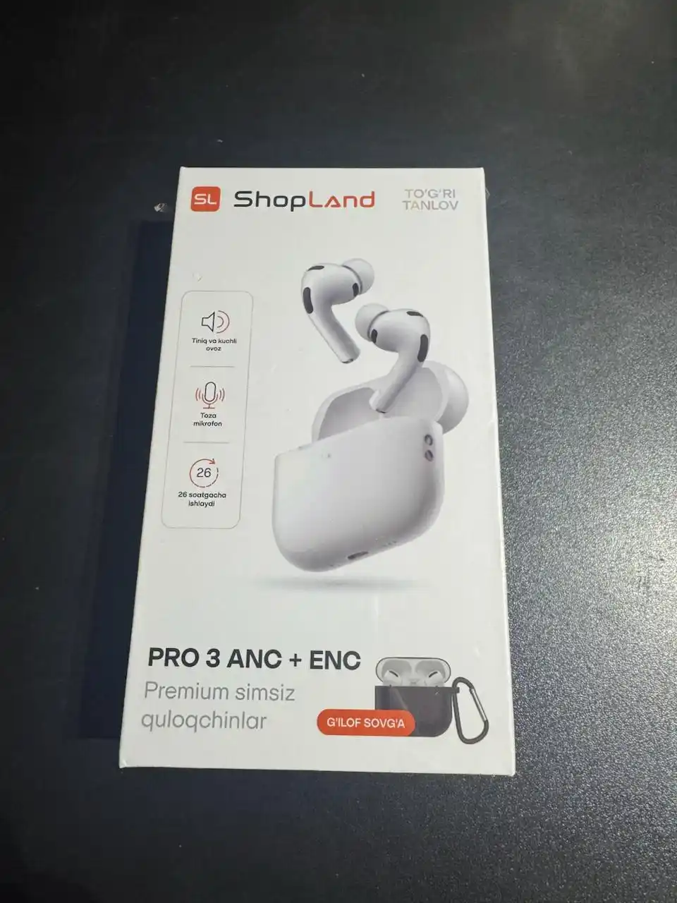 ShopLand Pro 3 ANC + ENC — simsiz premium quloqchinlar, mikrofonli iPhone va Android uchun