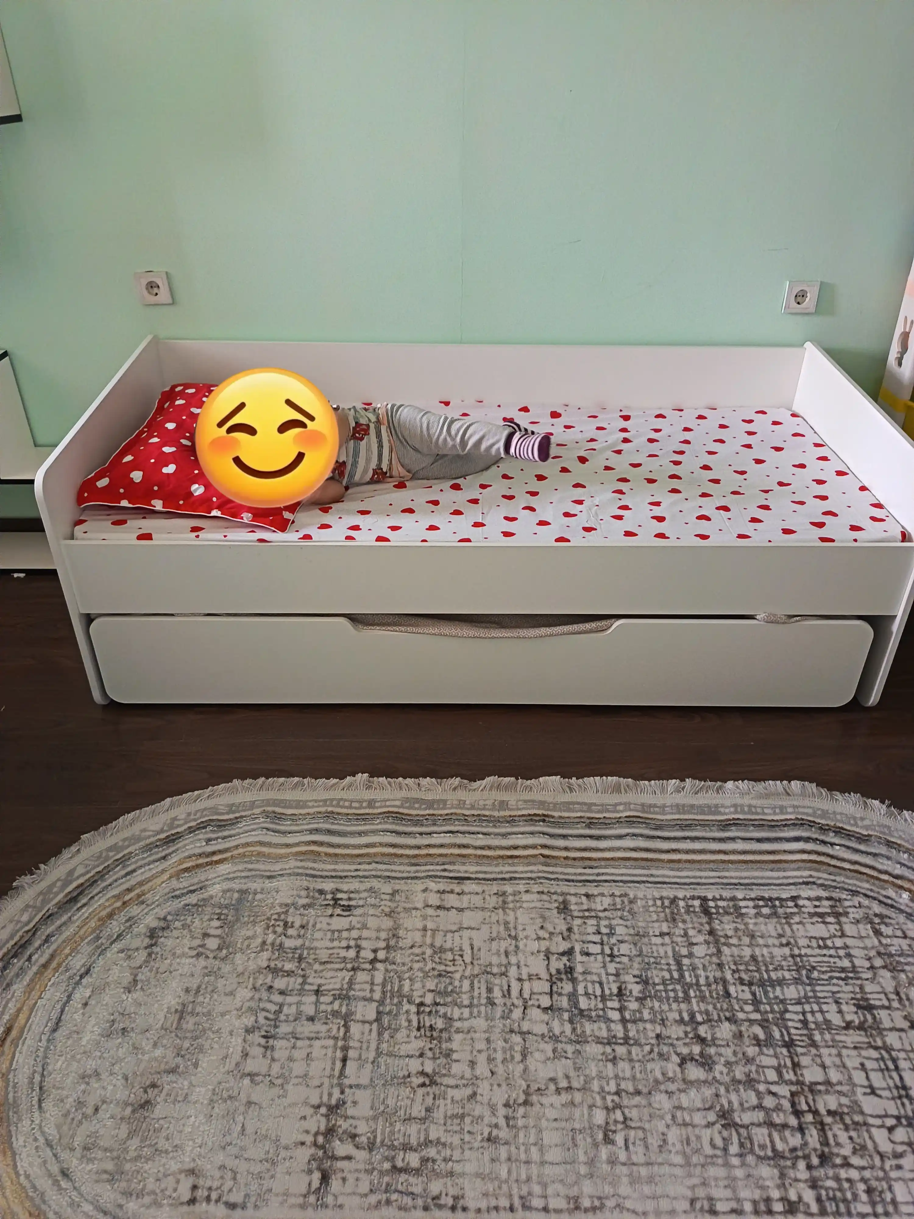 Кровать выдвижная WOODY W25, два спальных места 180×80 и 165×80 см, съёмный бортик