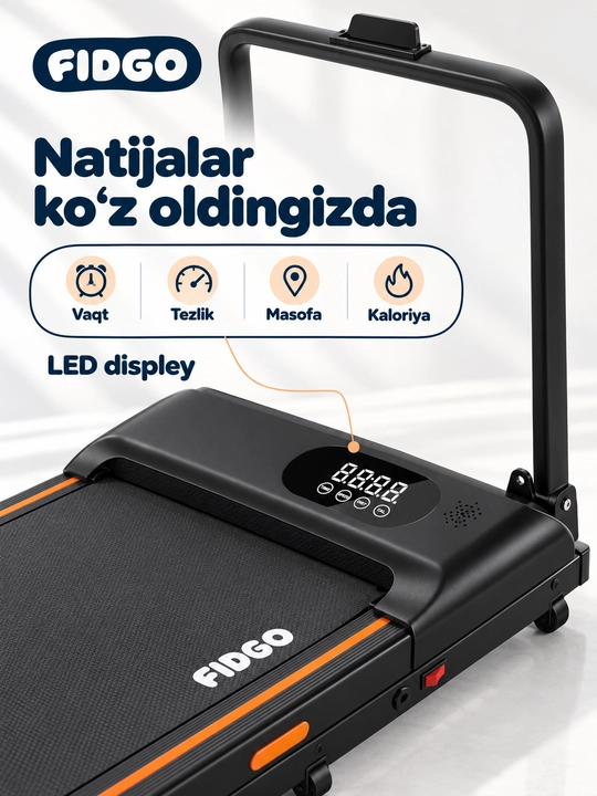 FIDGO uy uchun yugurish yo‘lagi, tezlikni boshqarish funksiyasi bilan