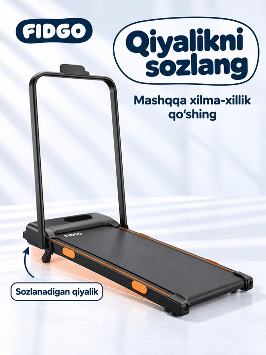 FIDGO uy uchun yugurish yo‘lagi, tezlikni boshqarish funksiyasi bilan