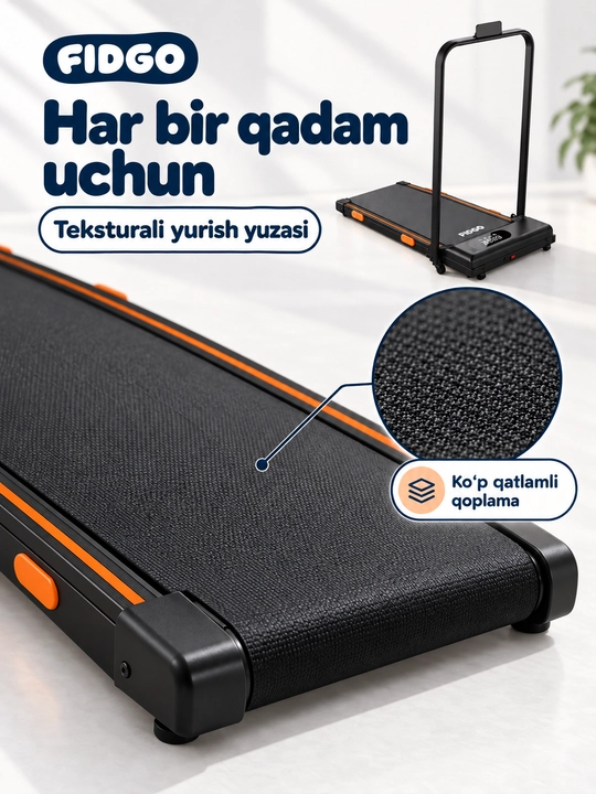 FIDGO uy uchun yugurish yo‘lagi, tezlikni boshqarish funksiyasi bilan