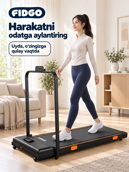 FIDGO uy uchun yugurish yo‘lagi, tezlikni boshqarish funksiyasi bilan