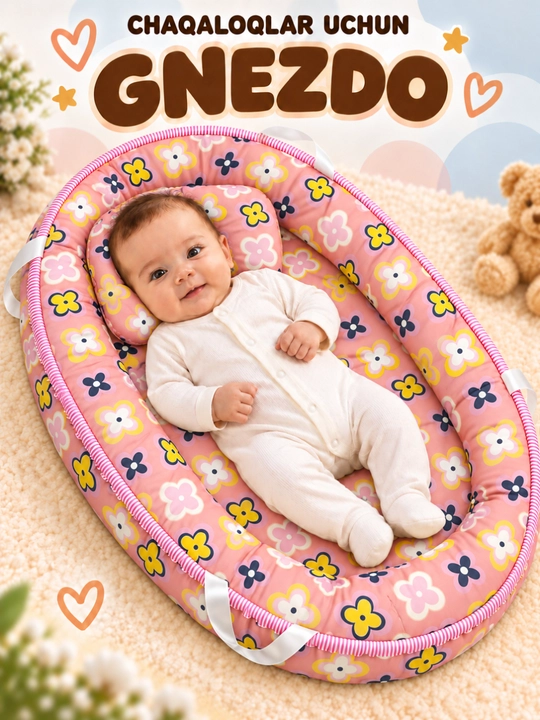 Yangi tug'ilgan chaqaloqlar uchun uxlash uchun gnezdo, matras