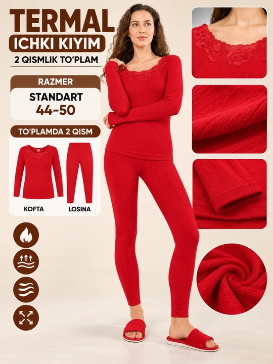 Ayollar termal belyosi to‘plami, standart o‘lcham 44-50 - 