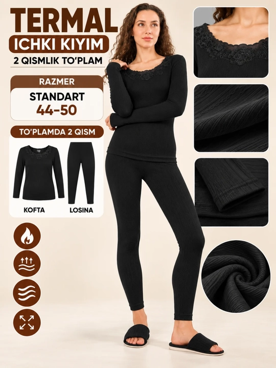Ayollar termal belyosi to‘plami, standart o‘lcham 44-50 - 