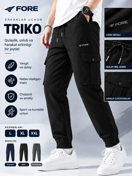 Erkaklar sport shimlari, zamonaviy va qulay triko, kuz va qish mavsum uchun nachosli triko - 