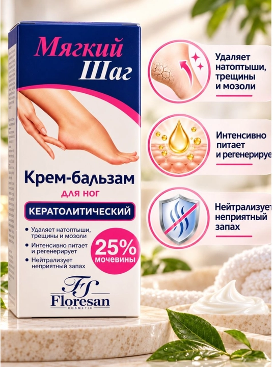 Бальзам для ног с мочевиной 15%, увлажняющий и смягчающий, для сухой кожи и пяток