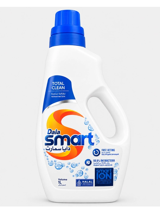 Daia Smart Total Clean kir yuvish geli, Smart ION, antibakterial ta'sir, 1 l