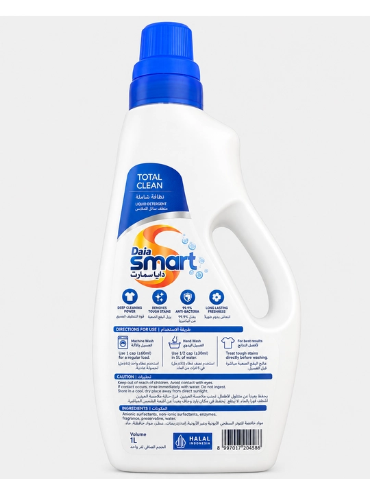 Daia Smart Total Clean kir yuvish geli, Smart ION, antibakterial ta'sir, 1 l